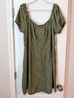 Trixxi Olive Green Floral Dress